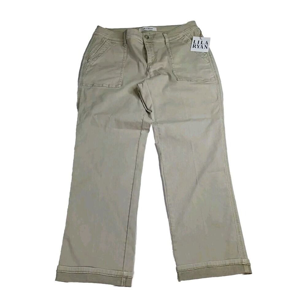 Lila Ryan Payton Military Straight Leg Cuff Peyote Women's Size 8 Beige‎